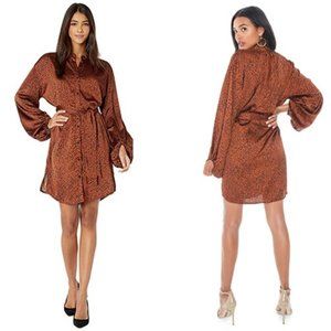 Bishop + Young Naomi Cheetah Print Shirt Dress SZ S